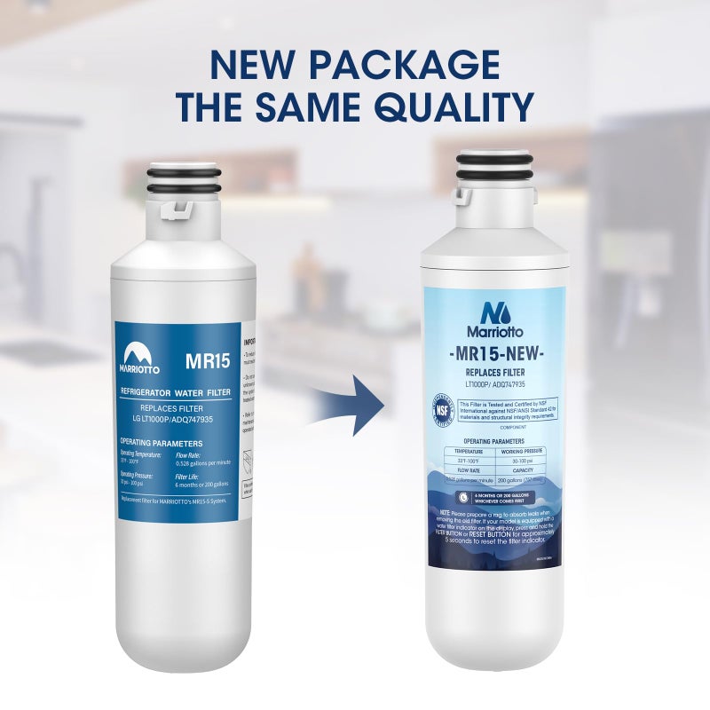 Marriotto Water Filter Lt1000Pc Replacement For Refrigerator, Compatible With Lt1000Pc/Pcs, Lt1000Pc, Lt-1000Pc, Mdj64844601, Adq747935 Adq74793504 Water Filter (2 Pack) - Image 3